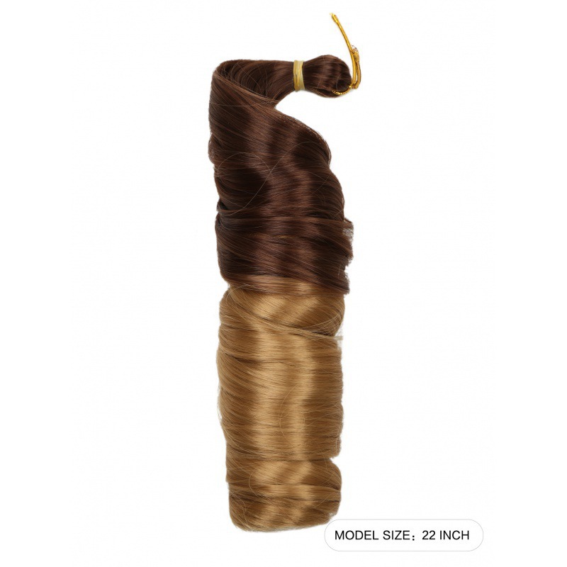 Peluca de trenzas francesas, trenzas de ganchillo con ondas sueltas francesas