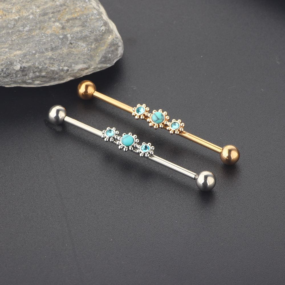 Pointed titanium steel lip stud product view