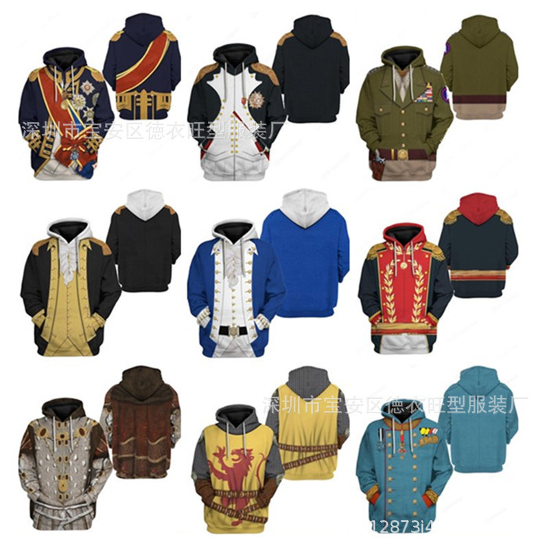 New Hot Spot Historical Figure Series Same cosplay Fashion 3D Digital Printing Sweater Hoodie