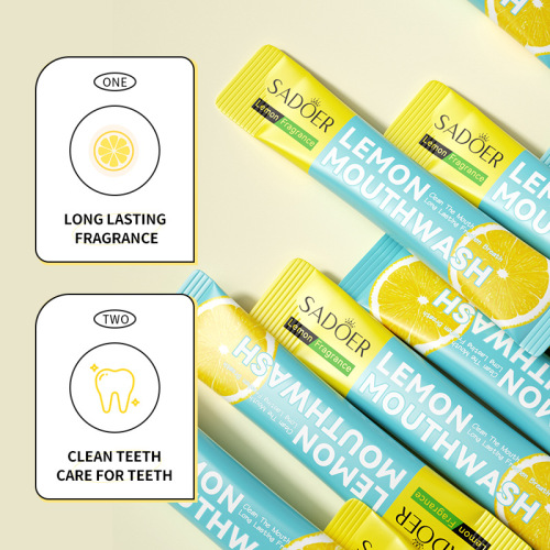 Full English SADOER Lemon Mouthwash Boxed Fresh Oral Care Teeth Cleaning Portable Cross-Border Foreign Trade Wholesale