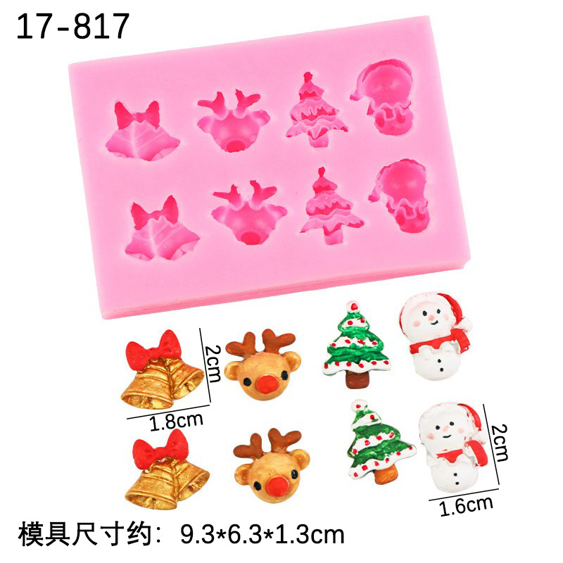 Navidad serie muñeco de nieve árbol de Navidad de dibujos animados accesorios molde de silicona de resina epoxi fondant decoración de chocolate para hornear