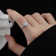 小さな角砂糖リングニッチデザイン人差し指リングライト高級気質ハイエンドプレーンリング女性オープンリング 2025 新しいスタイル