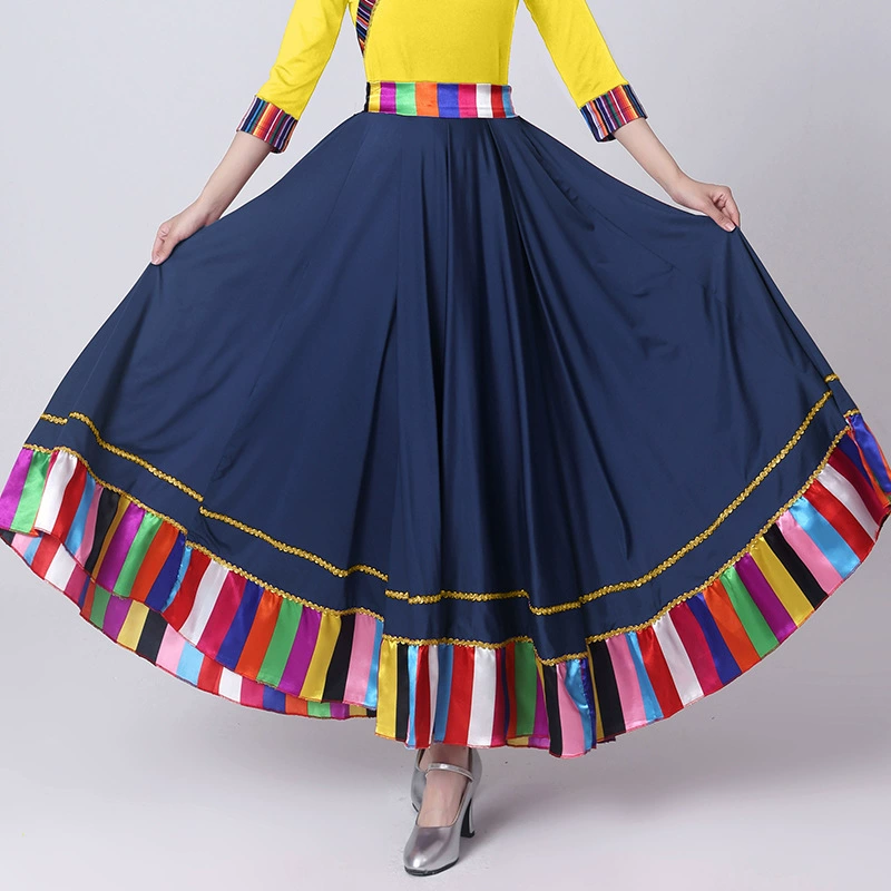 Тибетские танцевальные костюмы Женские тибетские танцевальные юбки-бюсты Тибетские танцевальные юбки