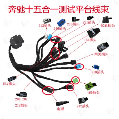 Suitable for Mercedes-benz Lock ELV Avtomobil qapı kilidi silindrləri - mercedes-benz-15-in-1-test-platform-wiring-harness-send-mercedes-benz-information