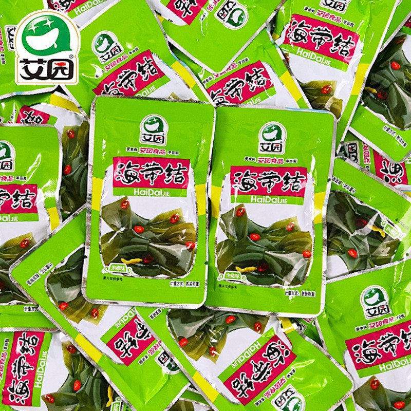 艾园海带结500g辣香辣卤泡椒新鲜海带丝下饭开袋即食小包酸零食