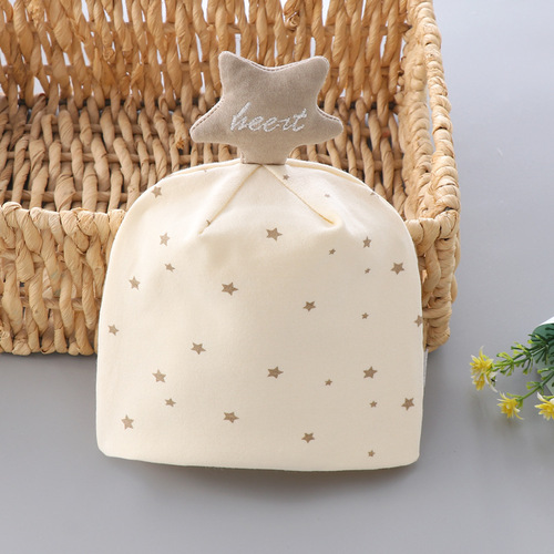 Spring and Autumn New Baby Hat Double Layer Cartoon Style Hat for 0-3 Month Newborns Boneless Head Protection Hat Air Conditioning Hat