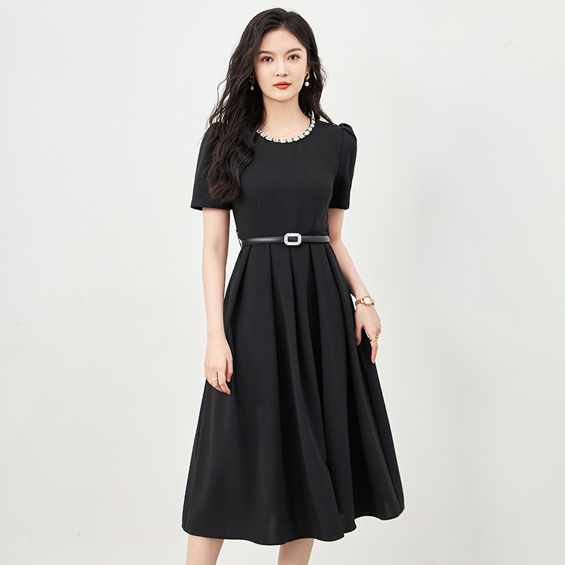 Đầm suông nữ midi mùa hè tay ngắn — 2423305 - Màu mơ chi tiết 7