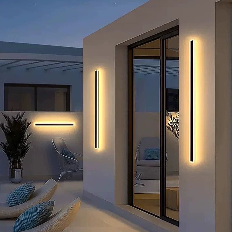 Minimalist Long Outdoor Waterproof Led Wall Lamp Decorative Background Wall Lamp Engineering Wall Washer Lamp House Gate Courtyard Lamp