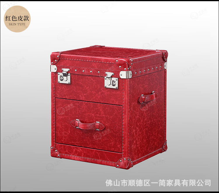 中古風の田舎のレトロな皮の箱式のお茶のいくつかのフランスのサイドのいくつかのキャビネットの貯蔵箱の子供のベッドの頭の箱のアメリカ式のコーヒーのテーブル|undefined