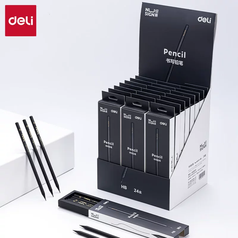 Deli New Sai Black Wood Pencil NS722 Графит HB/2B карандаш для дошкольников начальной школы Элементарная школа Шестигранный карандаш для письма