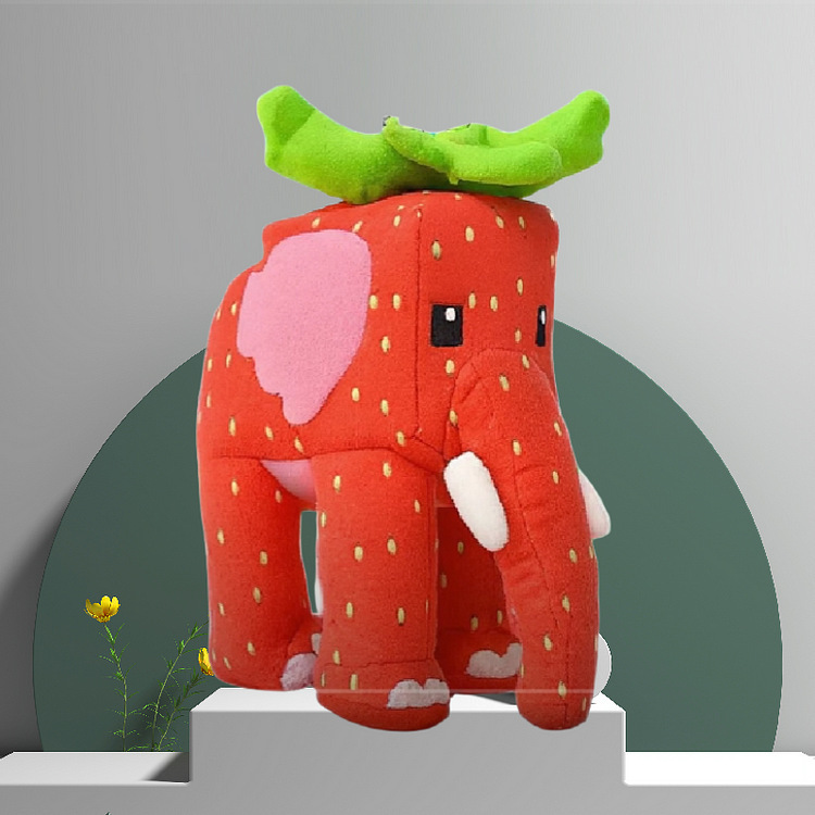 跨境新款steal a brainrot  Strawberry Elephant 草莓大象毛绒玩|undefined