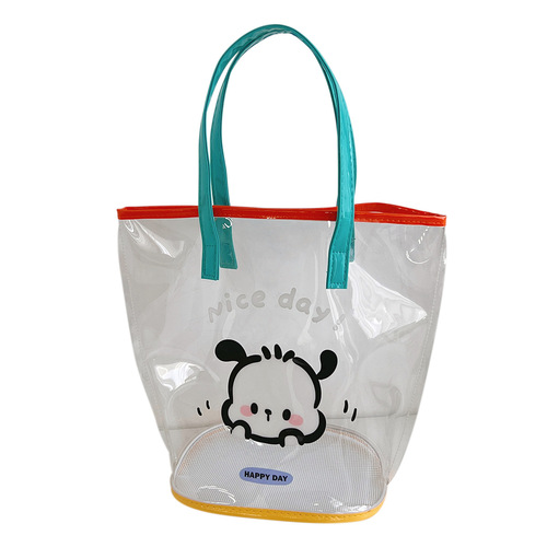 Tengyi Youpin Cute Cartoon Transparent Jelly Bag Waterproof Handbag Beach Bag Student Outing Mommy Bag