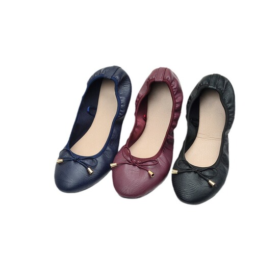 Cross-border foreign trade curved shoes spring and autumn ballet shoes women's round toe soft sole egg roll shoes Ballet shoes