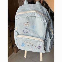 拼色卡通动物双肩包女初高中学生书包电脑旅行背包跨境包邮