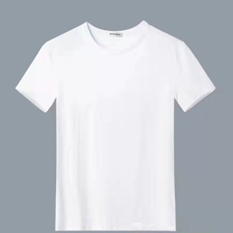Ropa al por mayor impresión personalizada LOGO hombres y mujeres camisa cultural media manga Tamaño europeo Comercio exterior Camiseta blanca manga corta Camiseta de color sólido