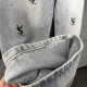 YS25 Spring New Niche Design Heavy Industry Washing Water Hot Drilling Letter Embroidered Straight Jeans