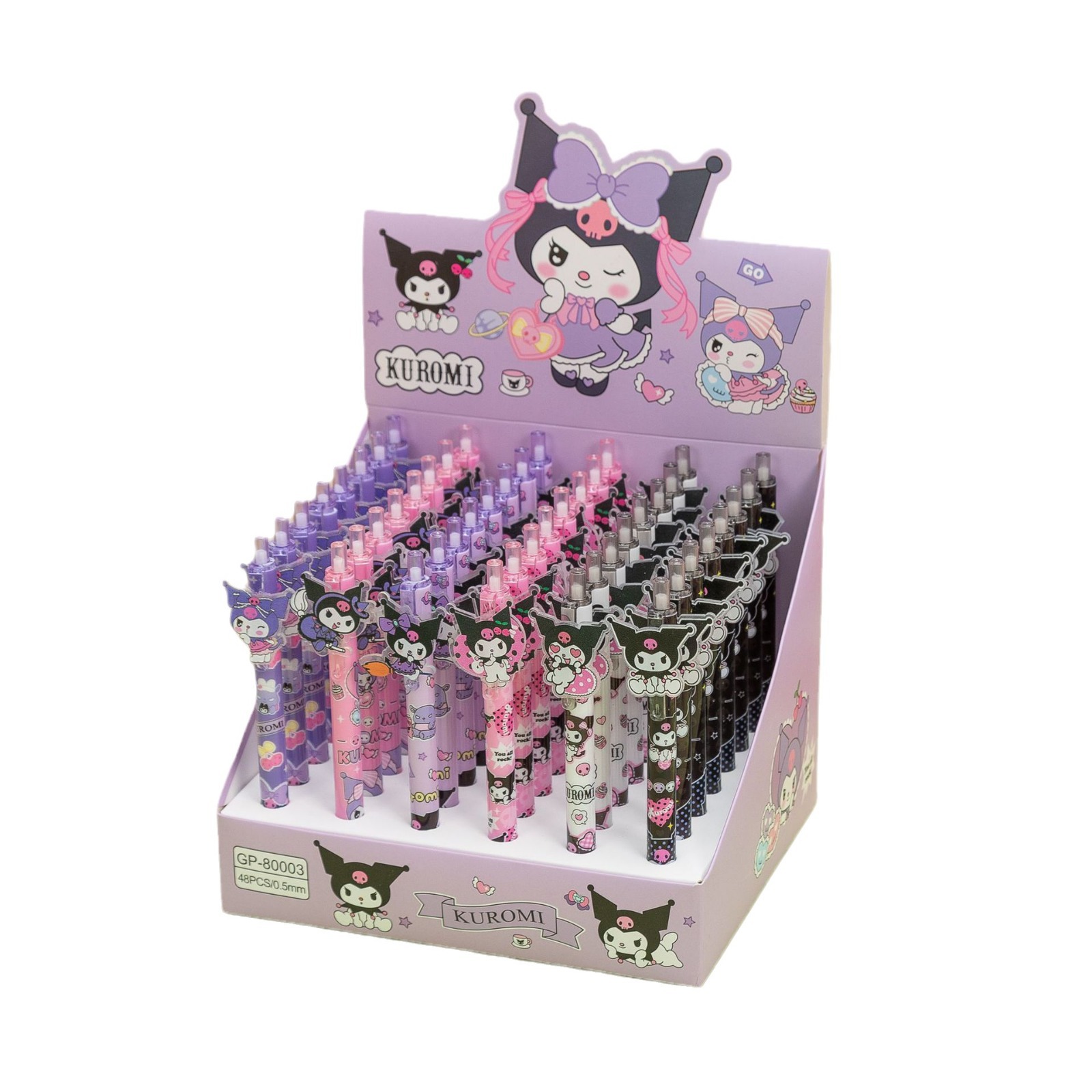 Parche de dibujos animados Bolígrafo de góner de prensa Bolígrafo negro Bolígrafo de firma de escritura de examen de estudiante en caja