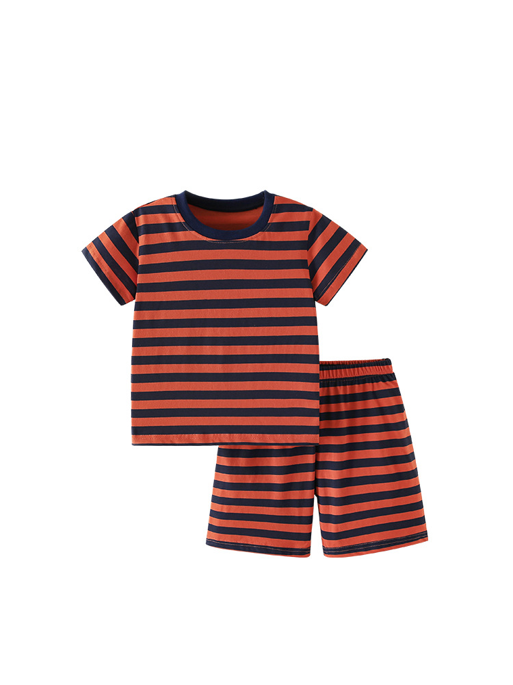 Malwee transfronterizo juego de rayas para niños verano nuevo estilo europeo y americano camiseta de cuello redondo para niños de manga corta ropa infantil