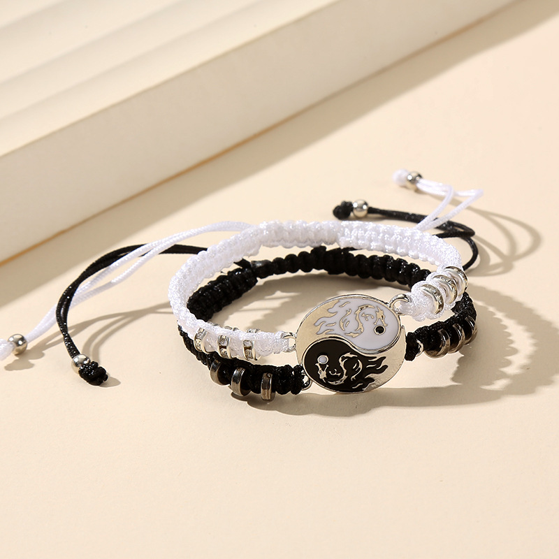 Style Simple Tai Chi Dragon Alliage Émail Tresser Coupler Bracelets Collier display picture 3