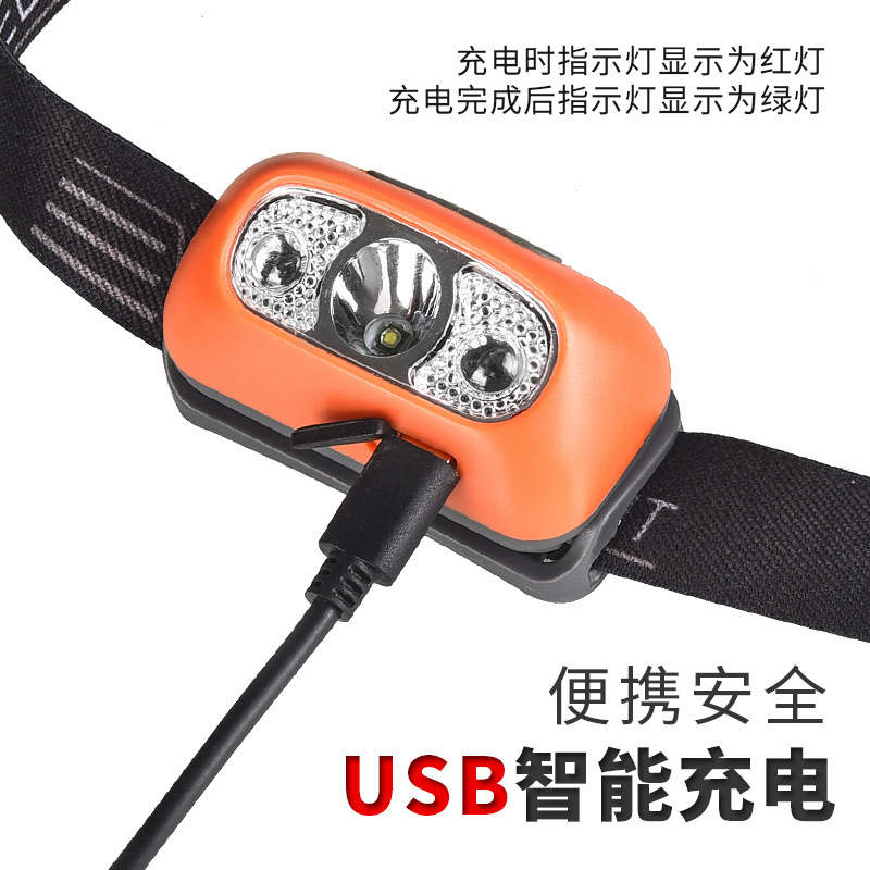ヘッドライトピーク ST108 ヘッドライト強力な光充電超高輝度誘導ヘッドマウント照明超長バッテリー寿命釣り|undefined