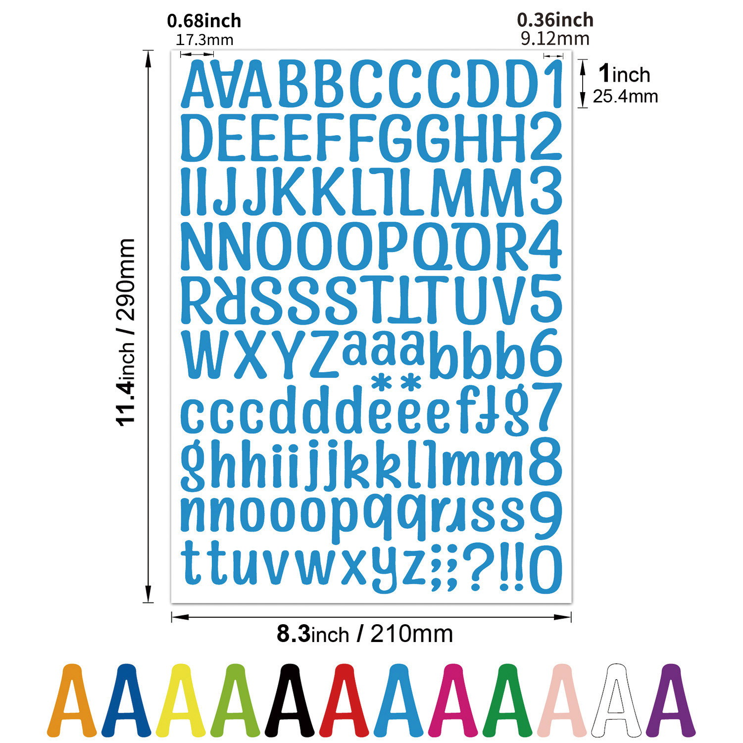 Etiqueta engomada del alfabeto Color transfronterizo en inglés combinación alfanumérica taza de agua diy etiqueta engomada decorativa para computadora portátil