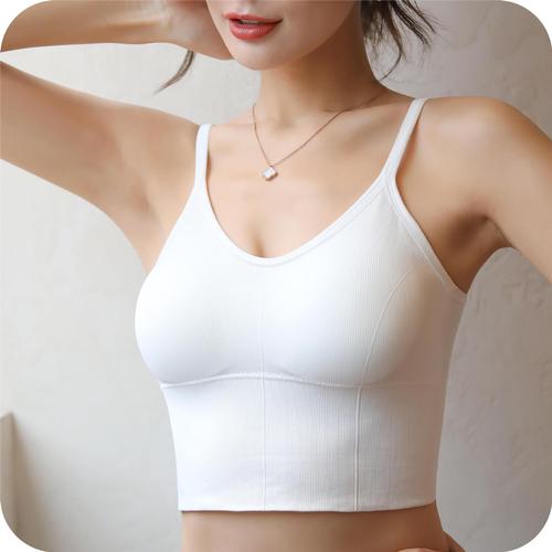 Strictly selected U-shaped beautiful back underwear, Internet celebrity belly-control vest, women's summer inner wear with breast pads, pure desire, small suspenders, outer wear
