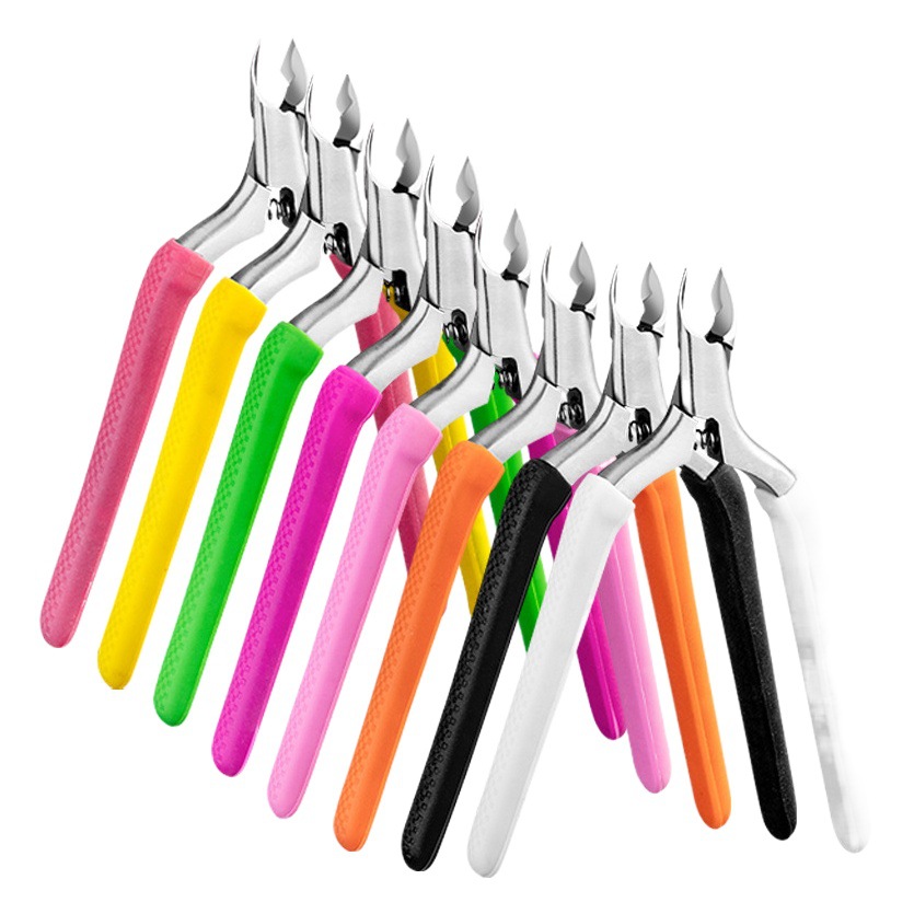 Sharp Quality Silicone Color Handle Dead Skin Scissors Stainless Steel Non-Slip Dead Skin Pliers Manicure Tools Barb Scissors Cross-Border