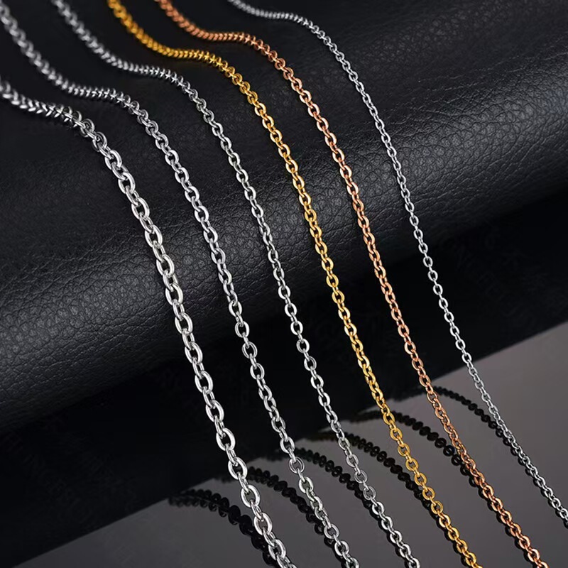 Stainless Steel Oval O-Shaped Cross Chain Fine Chain Handmade DIY Backpack Chain Bracelet Necklace Fashion Jewelry Accessories Stainless Steel Oval O-Shaped Cross Chain Fine Chain Handmade DIY Backpack Chain Bracelet Necklace Fashion Jewelry Accessories