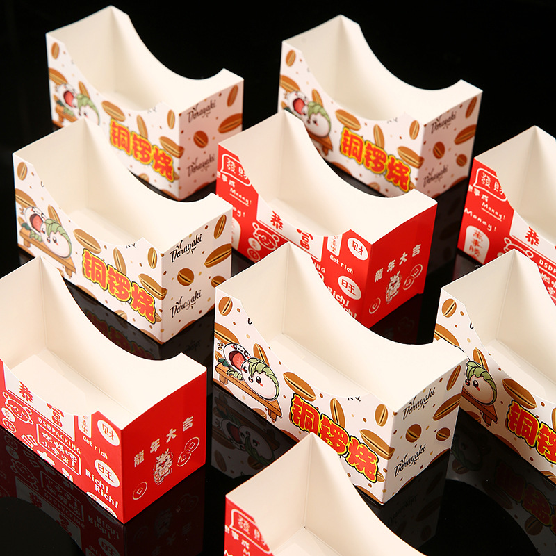 Caja de embalaje de dorayaki abierta personalizada, pastel de bocadillos, caja de embalaje de pan, caja de embalaje de tostadas de huevo grueso para llevar