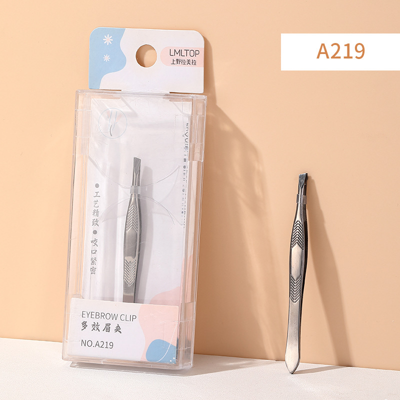 Clip para cejas de acero inoxidable LMLTOP, boca oblicua, pinzas para cejas planas, pinzas para depilarse, clips auxiliares para pestañas postizas, una variedad de colecciones