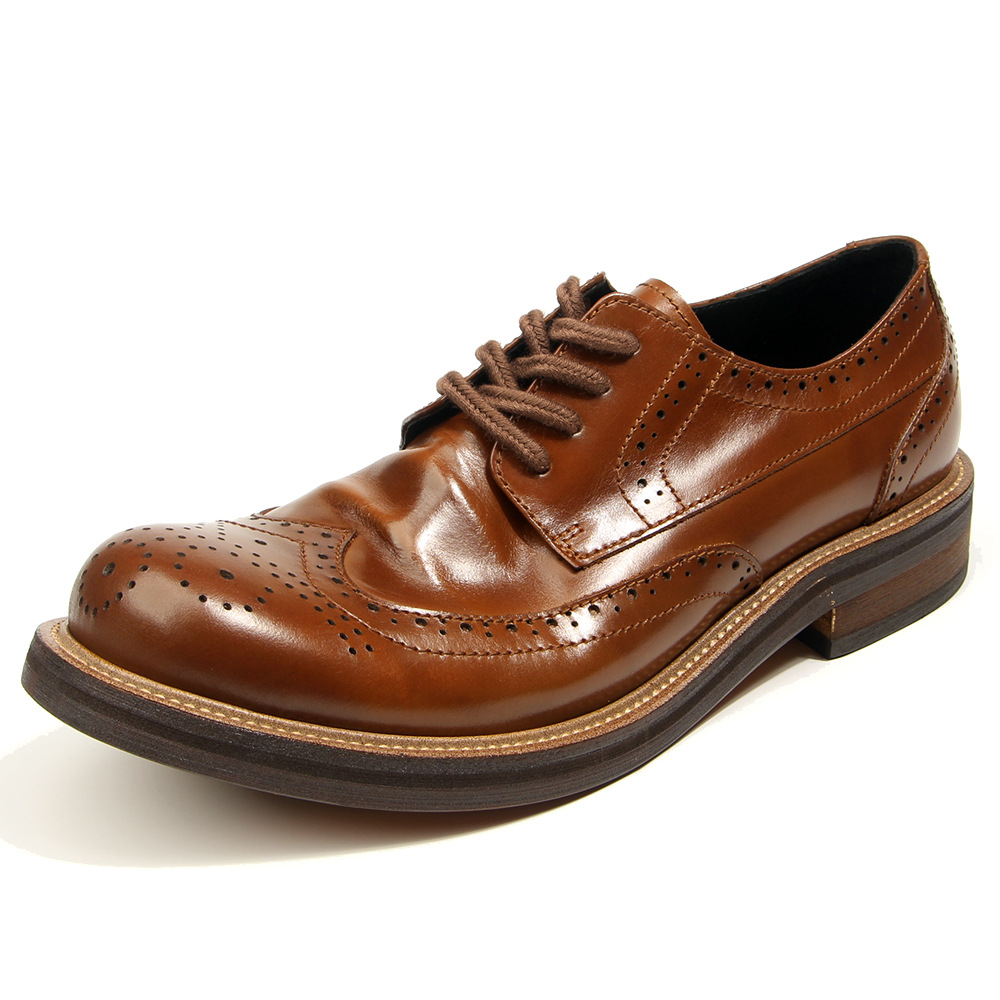 306-4马臀皮布洛克雕花德比鞋高端意式手工皮鞋真皮商务男鞋婚鞋