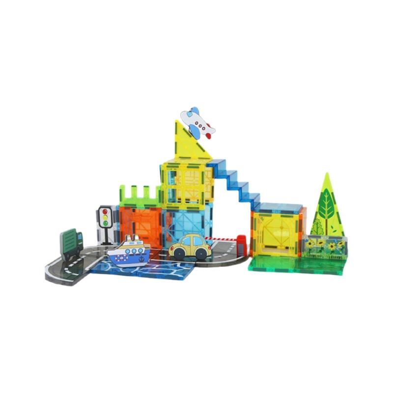 Campo magnético personalizado barra de lámina magnética juguete de puzzle infantil ventana de color transfronteriza construcción de lámina de bloque magnético conjunto de impresión de pegatina image 6