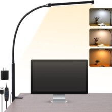 夹子台灯工作办公室电脑长臂调节台灯阅读灯工字夹高亮度学习台灯