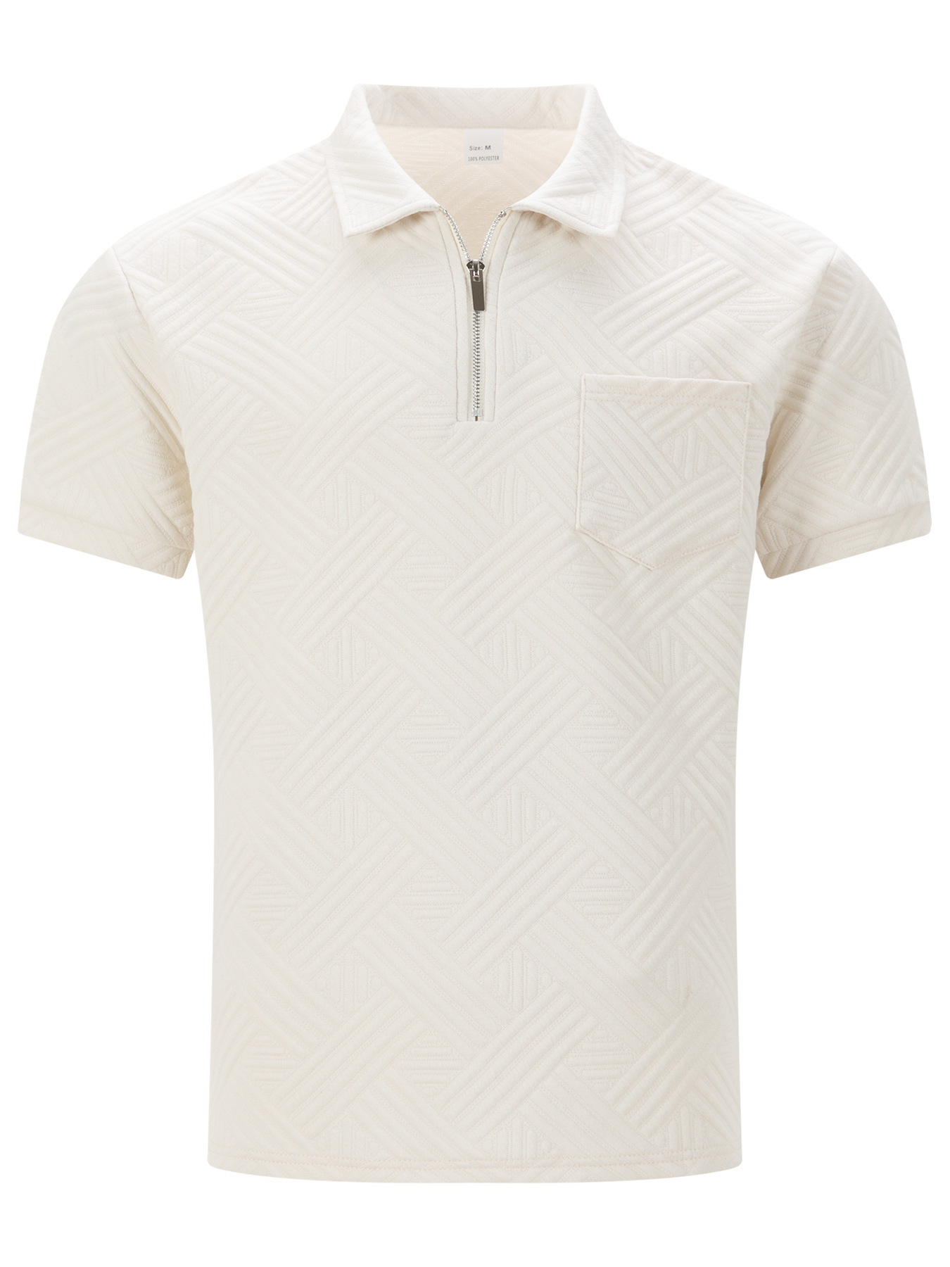 Polo uomo stile americano con tasche a zip e colletto classico_voghion.com