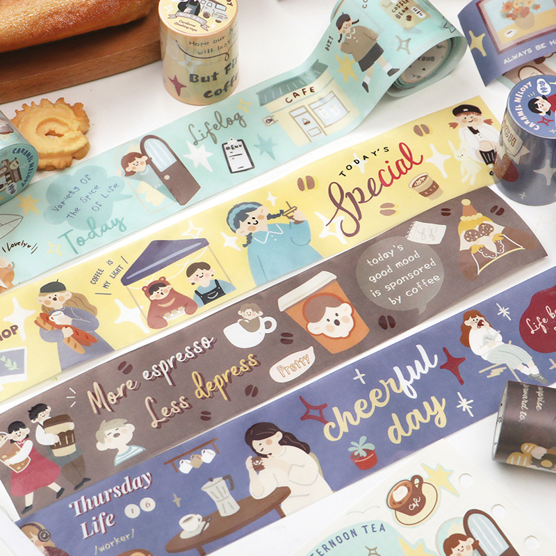 Lover of Letters Washi Tape Caramel Melody Coffee Bread Character…