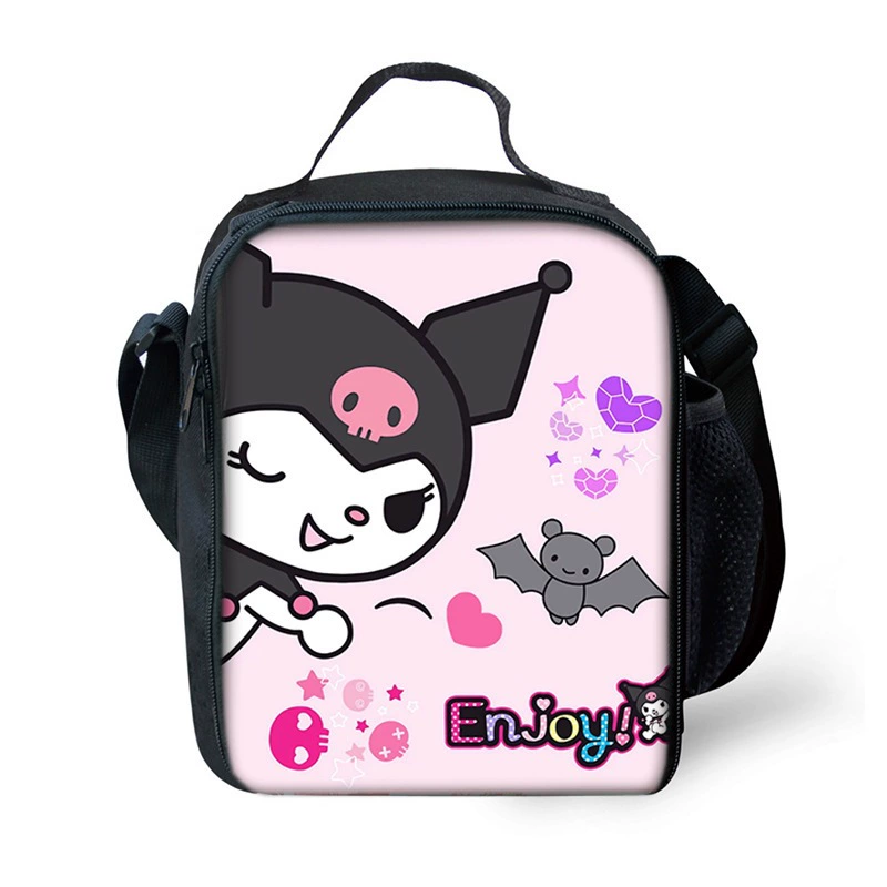 Мультяшная сумка Sanrio Kuromi, ланч-сумка Kuromi из оксфордской ткани, сумка через плечо с термоизоляцией