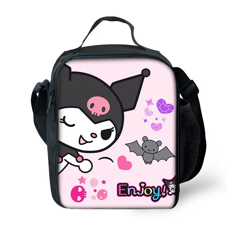 Мультяшная сумка Sanrio Kuromi, ланч-сумка Kuromi из оксфордской ткани, сумка через плечо с термоизоляцией