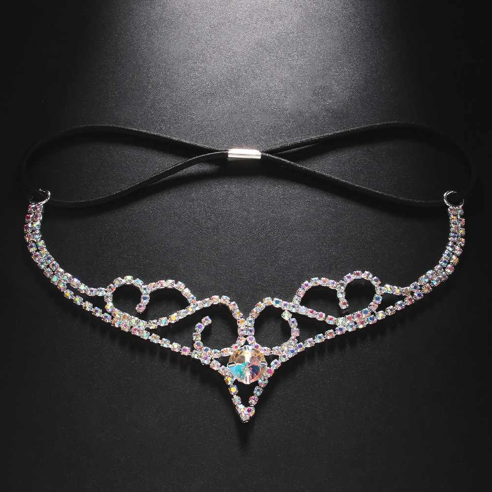 Transfronterizo nuevo rhinestone tocado tendencia de la moda europea y americana diamante completo cuerda elástica frente joyería bola accesorios headw