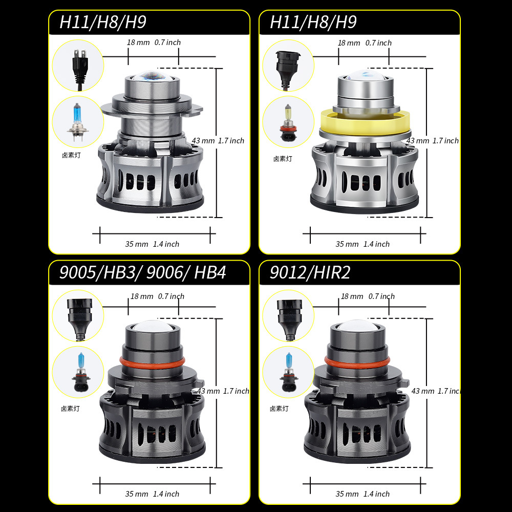 Transfronteriza nueva lente láser LED de dos colores faros antiniebla coche H11H7 modificación de la lámpara del coche delantero lámpara de niebla del coche