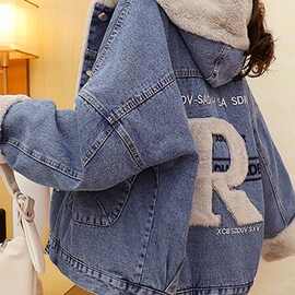 牛仔外套女2025新款爆款加绒加厚牛仔衣网红棉服抖音款棉衣夹克潮