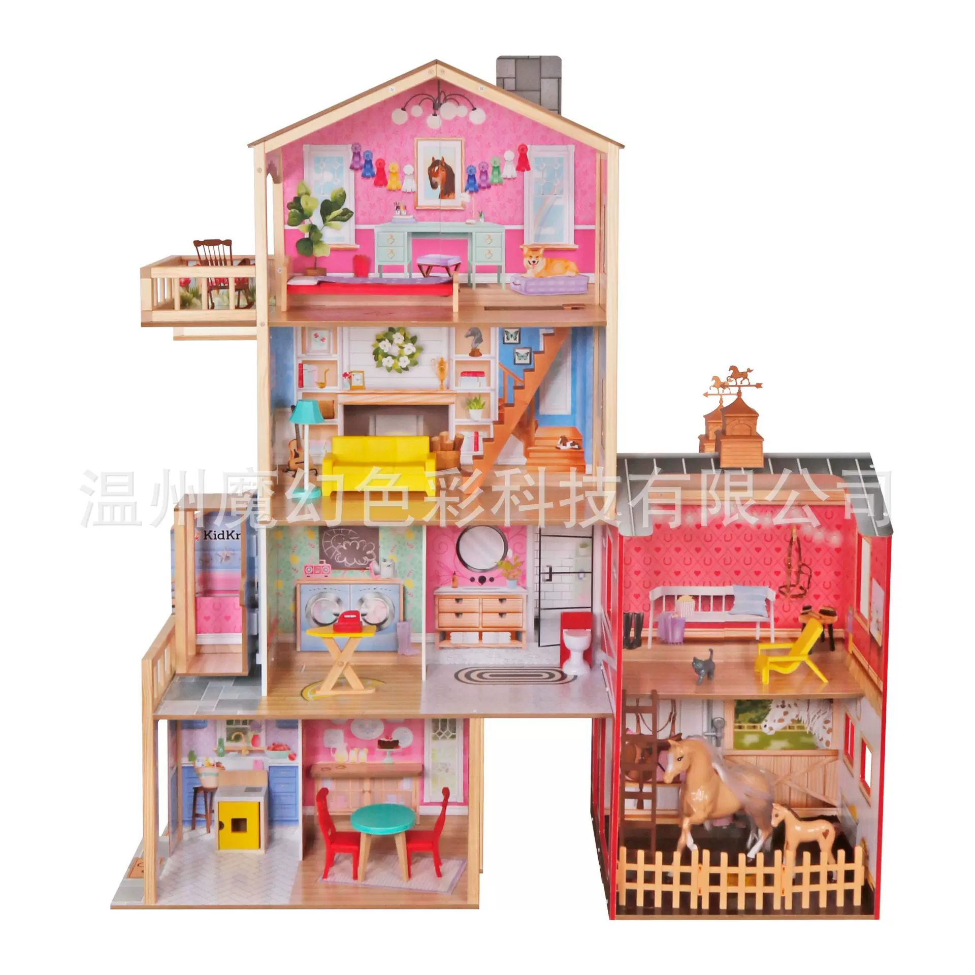 新款外贸出口 孩子过家家木制娃娃屋 儿童梦想别墅玩具