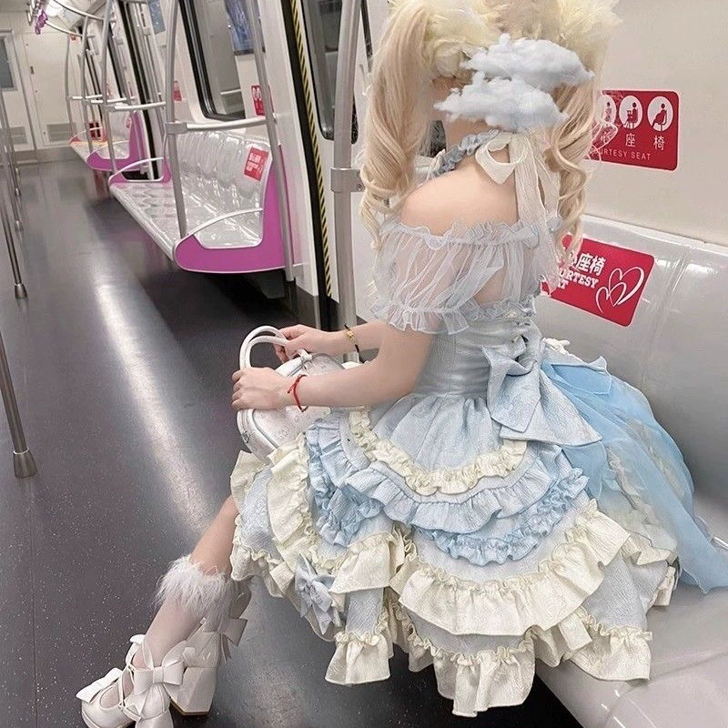 Сердце бабочки Lolita Оригинальное платье jsk Повседневное платье Принцесса Луолита