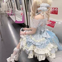 Платье в стиле лолита JSK с бантом для женщин, короткая многослойная юбка, S–L