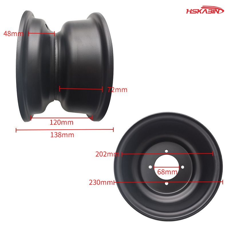 Suitable for beach buggy kart ATV8 inch iron wheel hub iron ring small four-wheeler bull