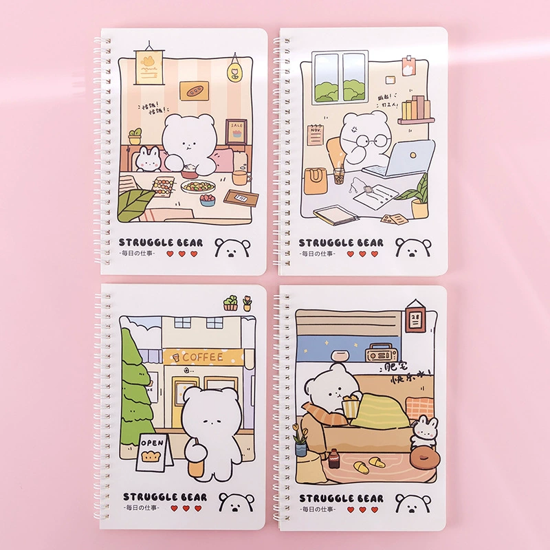 A5 coil sketchbook, thick tear‑off pages for elementary students, assorted cute covers (coil binding)