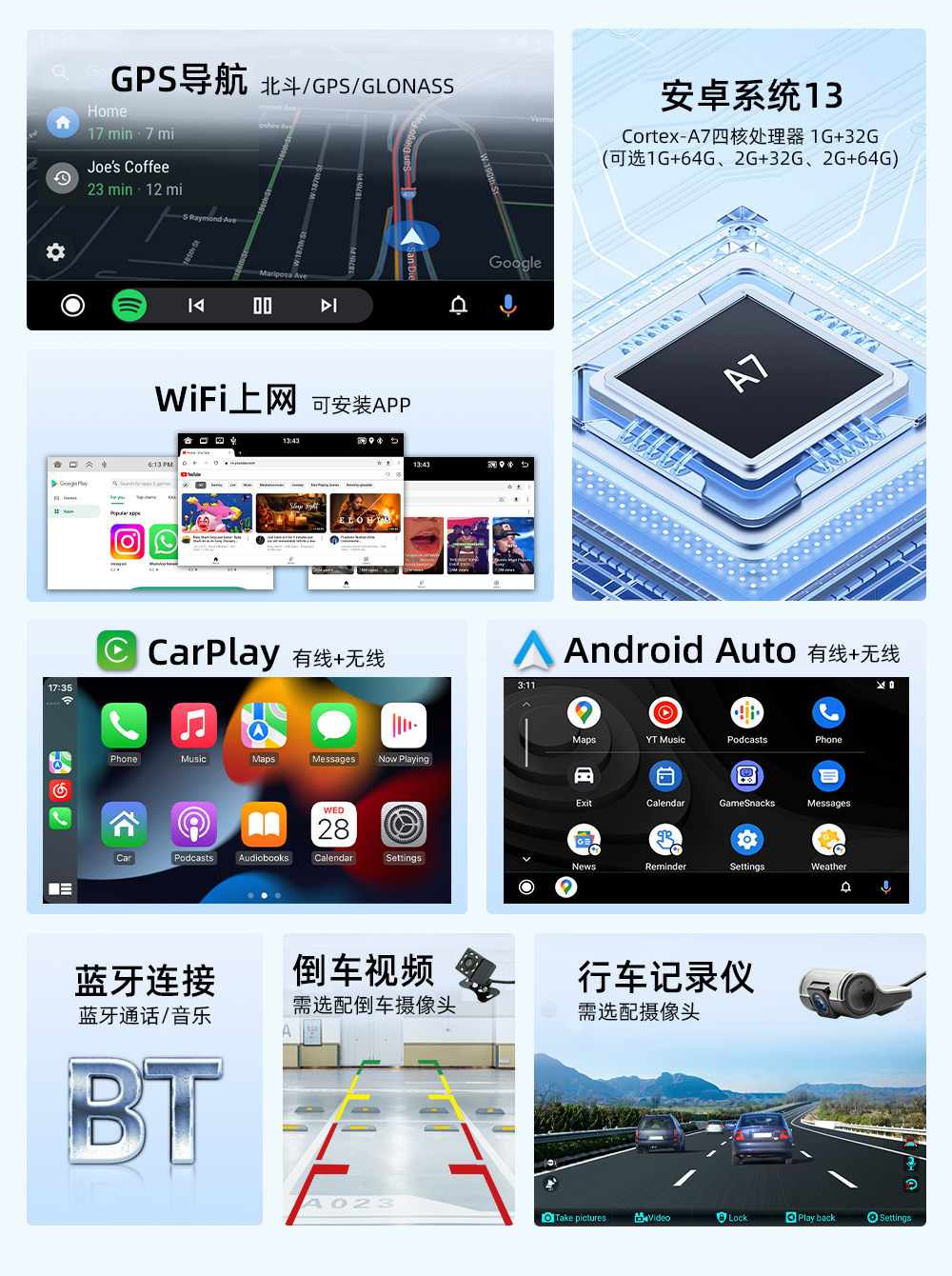 Suitable for Volkswagen 7inch Dedicated Android Car Navigation Smart Gps Bluetooth Wireless Carplay Navigation System Central Control Unit