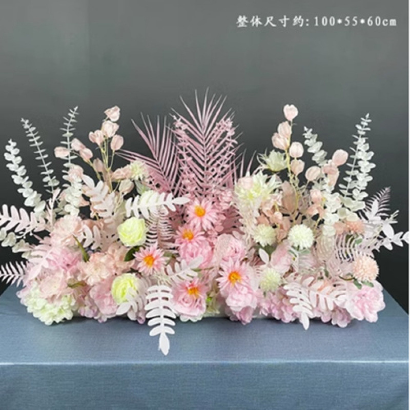 婚庆地排花仿真花婚礼布置成品道具新款订婚装饰迎宾路引摆件花排|undefined