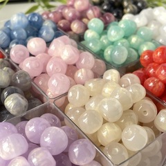 11*8 ゼリーカラー金箔樹脂アップルビーズラウンドビーズルースビーズビーズハンドメイド diy ジュエリーブレスレットアクセサリー