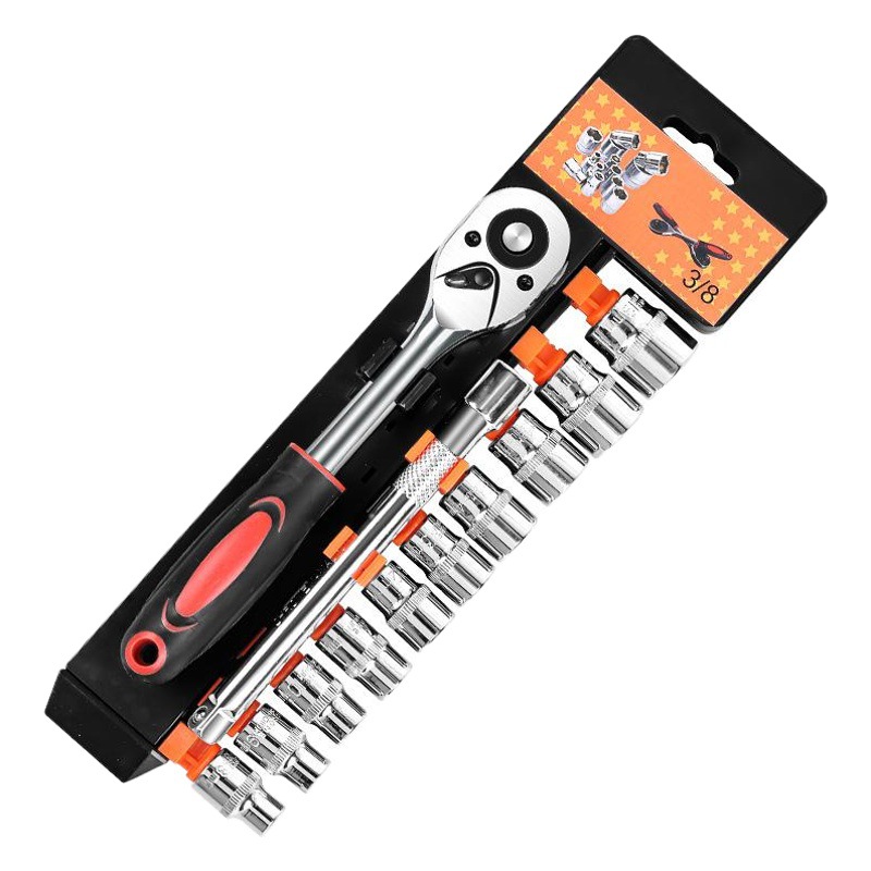 Juego de 12 piezas de trinquete 1/2-3/8-1/4 Juego de llave de enchufe rápido conjunto de herramientas de hardware de coche