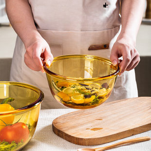 “Green Apple”, amber tableware for home use, big glass bowl, soup bowl